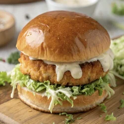 Chicken burger in studio quality, example of Magic Photos output